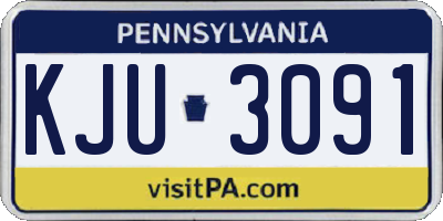 PA license plate KJU3091