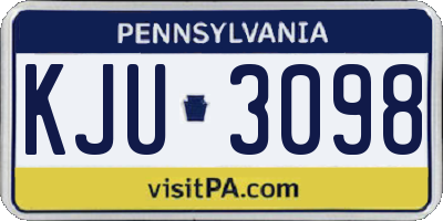 PA license plate KJU3098