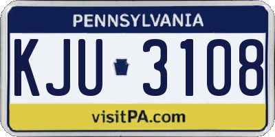 PA license plate KJU3108