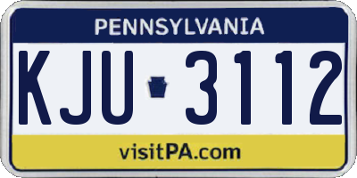PA license plate KJU3112