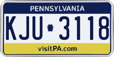 PA license plate KJU3118