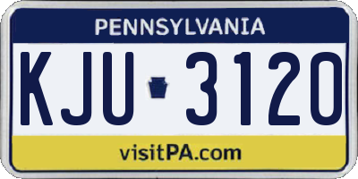 PA license plate KJU3120