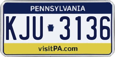 PA license plate KJU3136