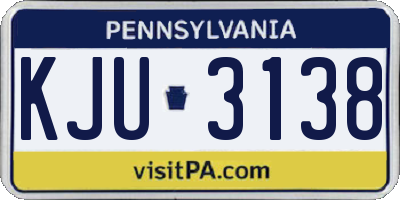 PA license plate KJU3138