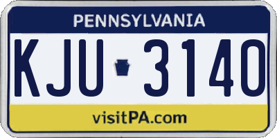 PA license plate KJU3140