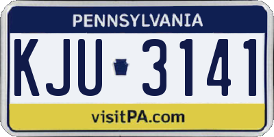 PA license plate KJU3141