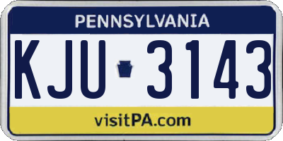 PA license plate KJU3143