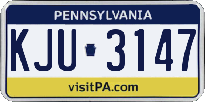 PA license plate KJU3147