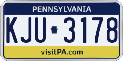 PA license plate KJU3178