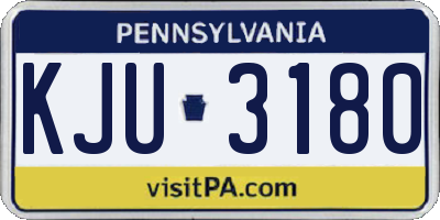 PA license plate KJU3180