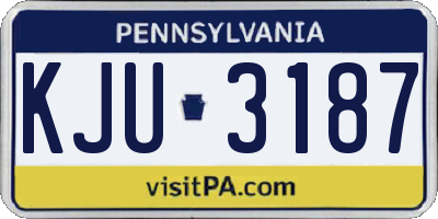 PA license plate KJU3187