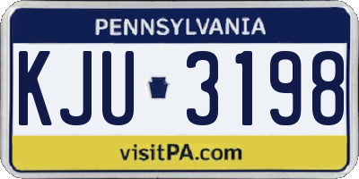 PA license plate KJU3198