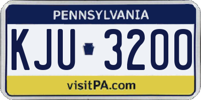 PA license plate KJU3200