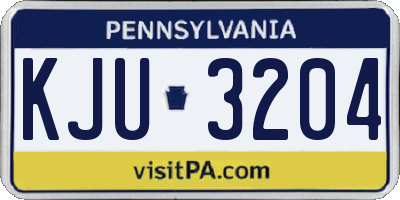 PA license plate KJU3204