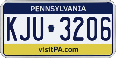 PA license plate KJU3206