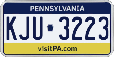 PA license plate KJU3223