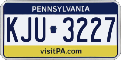 PA license plate KJU3227