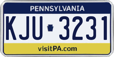 PA license plate KJU3231