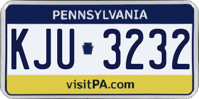 PA license plate KJU3232