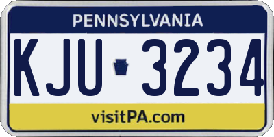 PA license plate KJU3234