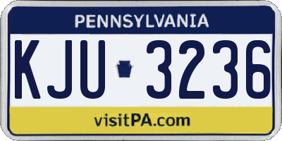 PA license plate KJU3236