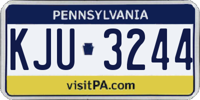 PA license plate KJU3244