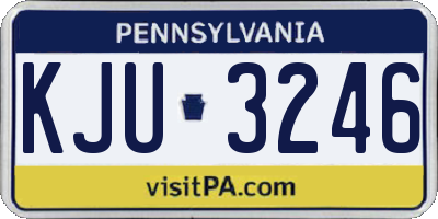 PA license plate KJU3246