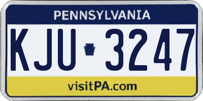PA license plate KJU3247