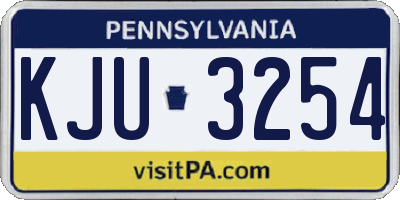 PA license plate KJU3254