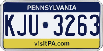 PA license plate KJU3263