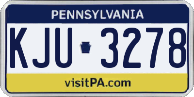 PA license plate KJU3278