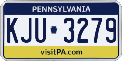 PA license plate KJU3279