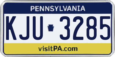 PA license plate KJU3285