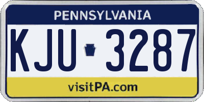PA license plate KJU3287