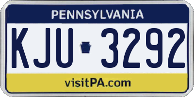 PA license plate KJU3292