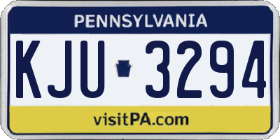 PA license plate KJU3294