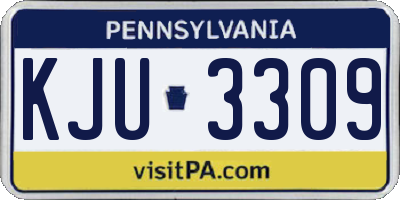 PA license plate KJU3309