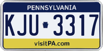 PA license plate KJU3317
