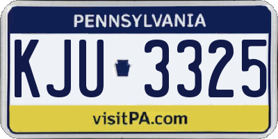 PA license plate KJU3325