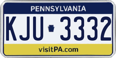 PA license plate KJU3332