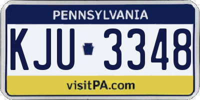 PA license plate KJU3348