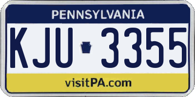 PA license plate KJU3355