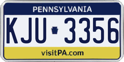 PA license plate KJU3356