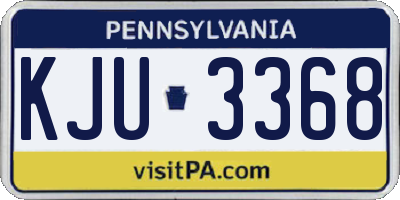 PA license plate KJU3368