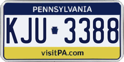 PA license plate KJU3388