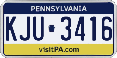 PA license plate KJU3416