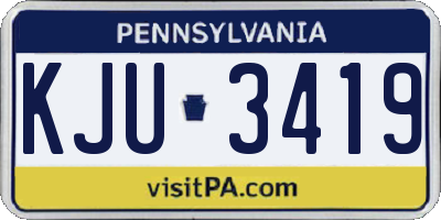 PA license plate KJU3419