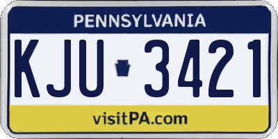 PA license plate KJU3421