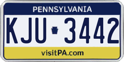 PA license plate KJU3442