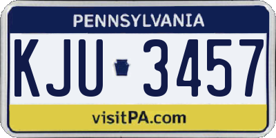 PA license plate KJU3457